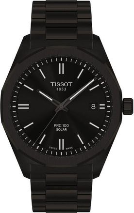 Tissot PRC 100 Solar Quartz Bracelet Watch, 39mm in Black at Nordstrom