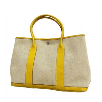 Herm&egrave;s Yellow Toile H Tote Bag (Pre-Owned)