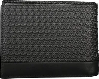 Calvin Klein Monogrammed Canvas Wallet - Black