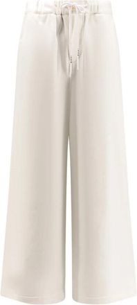 Marni Witte katoenen broek met trekkoord - Heren - Wijde Broeken - Wit - XS - Katoen - Broeken