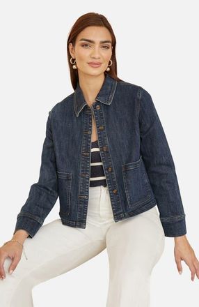 Yumi Denim Jacket With Patch Pockets in Blue at Nordstrom, Size 12