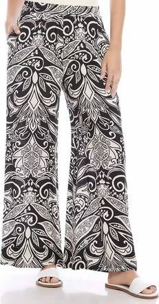 Karen Kane Wide Leg Bloom Pants In Black/white