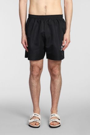 Palm Angels Beachwear Hue Gothic in poliestere nero