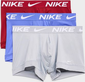 Nike Mens 3 blue/grey/red trunks Essential Micro 3-pack