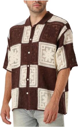 Woodbird Truien & Vesten, Heren, Bruin, M, Gehaakt Casual Overhemd