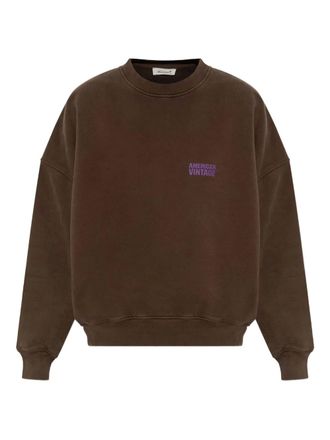 American Vintage Felpa con logo - Marrone