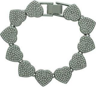 Olivia Welles Icy Heart Bracelet in Silver /Clear at Nordstrom Rack