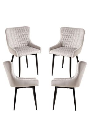 Regalos Miguel Regalos Miguel - Packs Sillas Comedor - Pack 4 Sillas Sanda Terciopelo - Gris