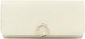 Bulgari White Leather Long Wallet (Bi-Fold) (Pre-Owned)