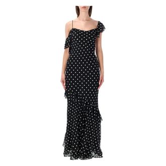 Self Portrait Gowns, female, Black, Size: 2XS Georgette Long Dress