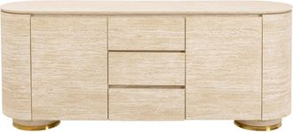 Kare Design Aparador 180 x 78 cm 2 puertas y 3 cajones de cer&aacute;mica beige