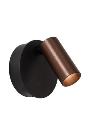 Lucide Foco de pared de aluminio con 1 led integrado, caf&eacute;
