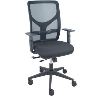 Piqueras y Crespo Silla Motilla Traslack Malla Negra Asiento Bali Negro Brazo Regulable
