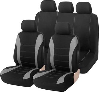 OEM Juego Completo De 9 Fundas Para Asientos De Coche, 100% Transpirables, Esponja Compuesta, Universales Para Coche, Suv, Sed&aacute;n Y Cami&oacute;n, Gris