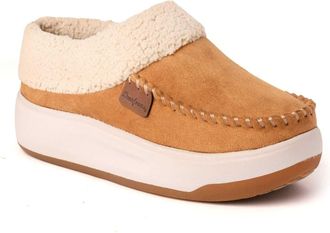 Dearfoams Womens Maple Moccasin Toe Clog House Shoe Slipper