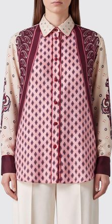 F.R.S. For Restless Sleepers F. R.S FOR RESTLESS SLEEPERS Ethnic Print Silk Blend Shirt with Ruffles