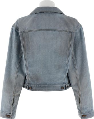 Balenciaga Womens Blue Cotton Denim Jacket Clothing