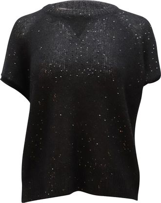 ATM Anthony Thomas Melillo Sequin Knit Top in Black Polyester
