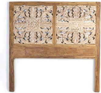 Moycor Cabecero madera de teca beige blanqueado anch. 165 cm