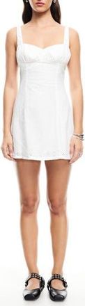 Lioness Olsen Eyelet Embroidery Minidress in Porcelain Anglaise at Nordstrom Rack, Size X-Small