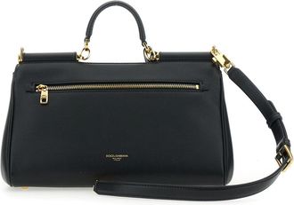 Dolce & Gabbana Womens Handbag My Sicily Black Leather Calf Handbags Hand Bags