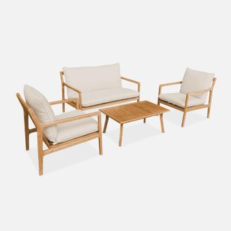 Sweeek Conjunto De Jard&iacute;n De Madera De 4 Plazas