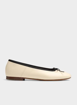 Mansur Gavriel Womens Contrasting piping leather ballet flats Women