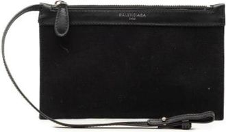 Balenciaga Pre-owned Canvas Pouch - Dames - Vintage Clutch - Zwart - ONE Size - Leer - Vintage