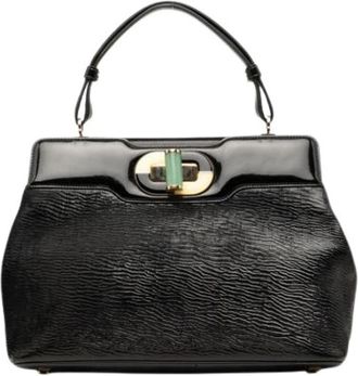 Bulgari Pre-owned Vintage Handbag - unisex - Vintage Handtas - Zwart - ONE Size - Leer - Vintage