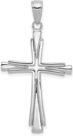 Diamond2Deal 14K White Gold Polished Solid Cross Pendant
