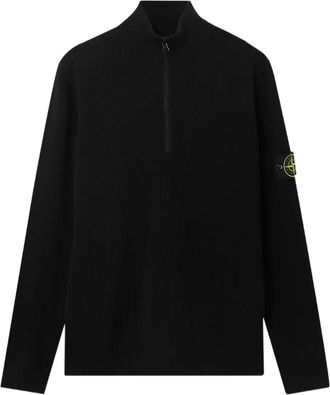 Stone Island Compass-motif ribbed sweater - men - Cotton - XXXL - Black
