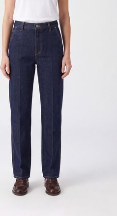 Khaite Jeans straight a vita media in denim di cotone a cinque tasche