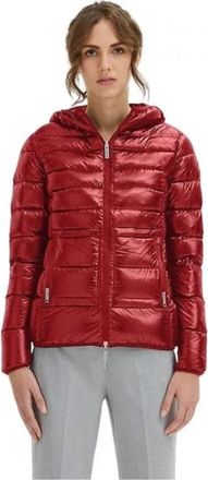 Centogrammi Korte gewatteerde jas met capuchon - Dames - Winterjassen - Rood - L - Jassen