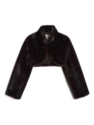 Apparis Odette cropped jacket - women - Recycled Polyester/Polyester/Artificial Fur - M - Brown