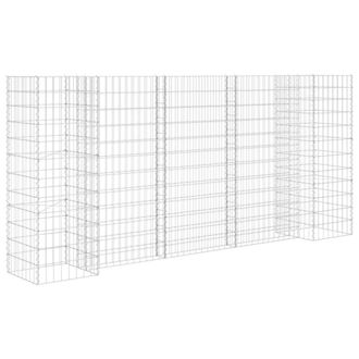 Berkfield Home H-Shaped Gabion Planter Steel Wire 260x40x120 cm in Silver | Size: 260 x 40 x 120 cm