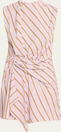 A.L.C. Dion Stripe Draped Mini Dress