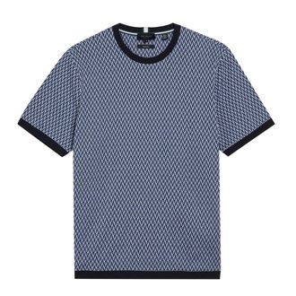 Ted Baker Finity Regular Jacquard Blauw T-shirt