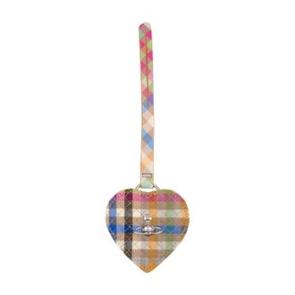 Vivienne Westwood Womens Heart Mirror Charm Keychain Wool Multicolor Accessories Keychains