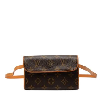 Louis Vuitton Brown Pvc Leather Pochette Sling Bag (Pre-Owned)