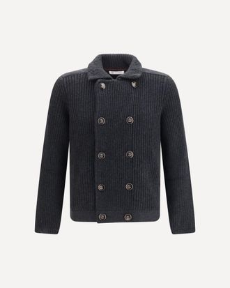 Brunello Cucinelli Cardigan Marina in cashmere mezza costa inglese Man 48
