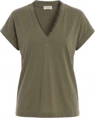 Brunello Cucinelli T-Shirt With Precious Neckline