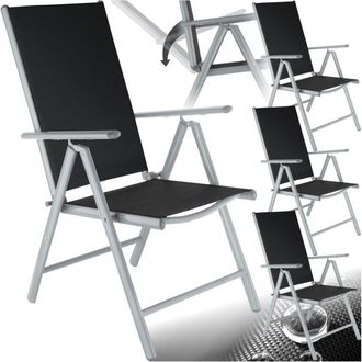 TecTake Tectake - Sedie da giardino in alluminio pieghevoli - arredo giardino, sedie da esterno, sedie giardino - Set di 4