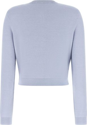 Self Portrait Lace Flower-Embellished Knit Cardigan - Lavender