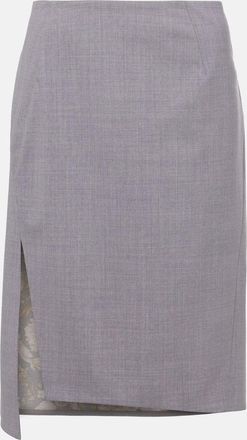 Versace Melange wool-blend pencil skirt