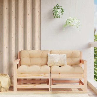 vidaXL Vidaxl - Sillones De Jard&iacute;n Con Cojines 2 Uds Madera Maciza De Pino