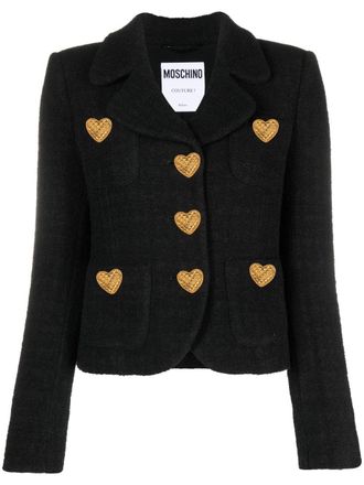 Moschino Blazer con bottoni a cuore - Nero
