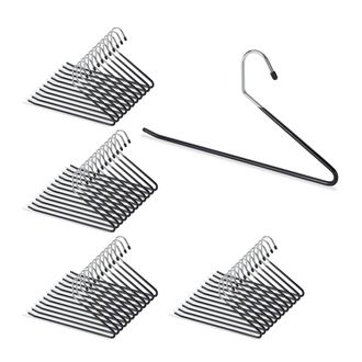 Relaxdays Pack De 48 Perchas Ropa Para Pantalones Antideslizantes, Metal Y Pvc, 35 Cm, Negro