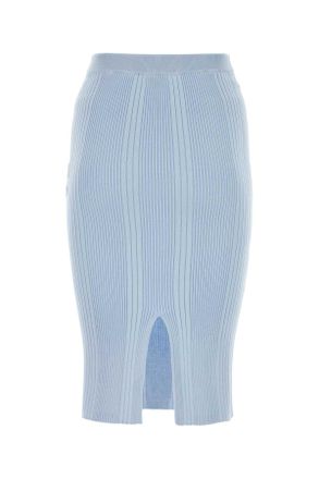 Bottega Veneta Womens Pastel Light-Blue Cotton Skirt Bubble Exterior: Gonne