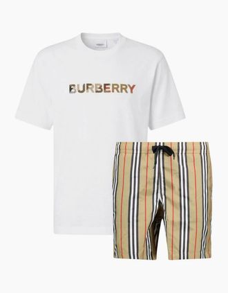 Burberry Mens Burberry Check Print Shorts Set - Size: 35/36/37/38