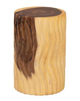 Baxton Studio Fuchsia Hand-Carved Suar Wood Side Table